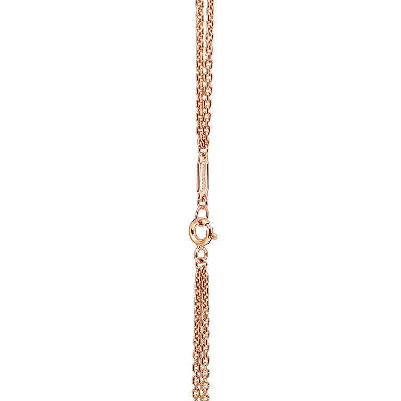 関税負担なし ダブルリンク ペンダント パヴェ ダイヤモンド 18K ローズゴールド  68692512