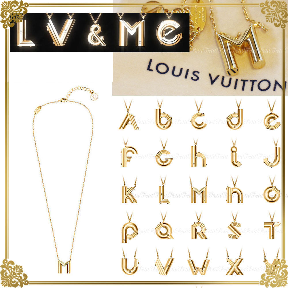 【2024】☆関税負担なし★イニシャル ネックレス/LV＆ME